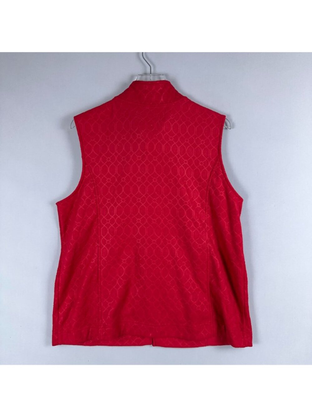 Croft & Barrow Vest Size XL Red Quilted Full-Zip Sleeveless Geometric Pattern - Picture 3 of 10